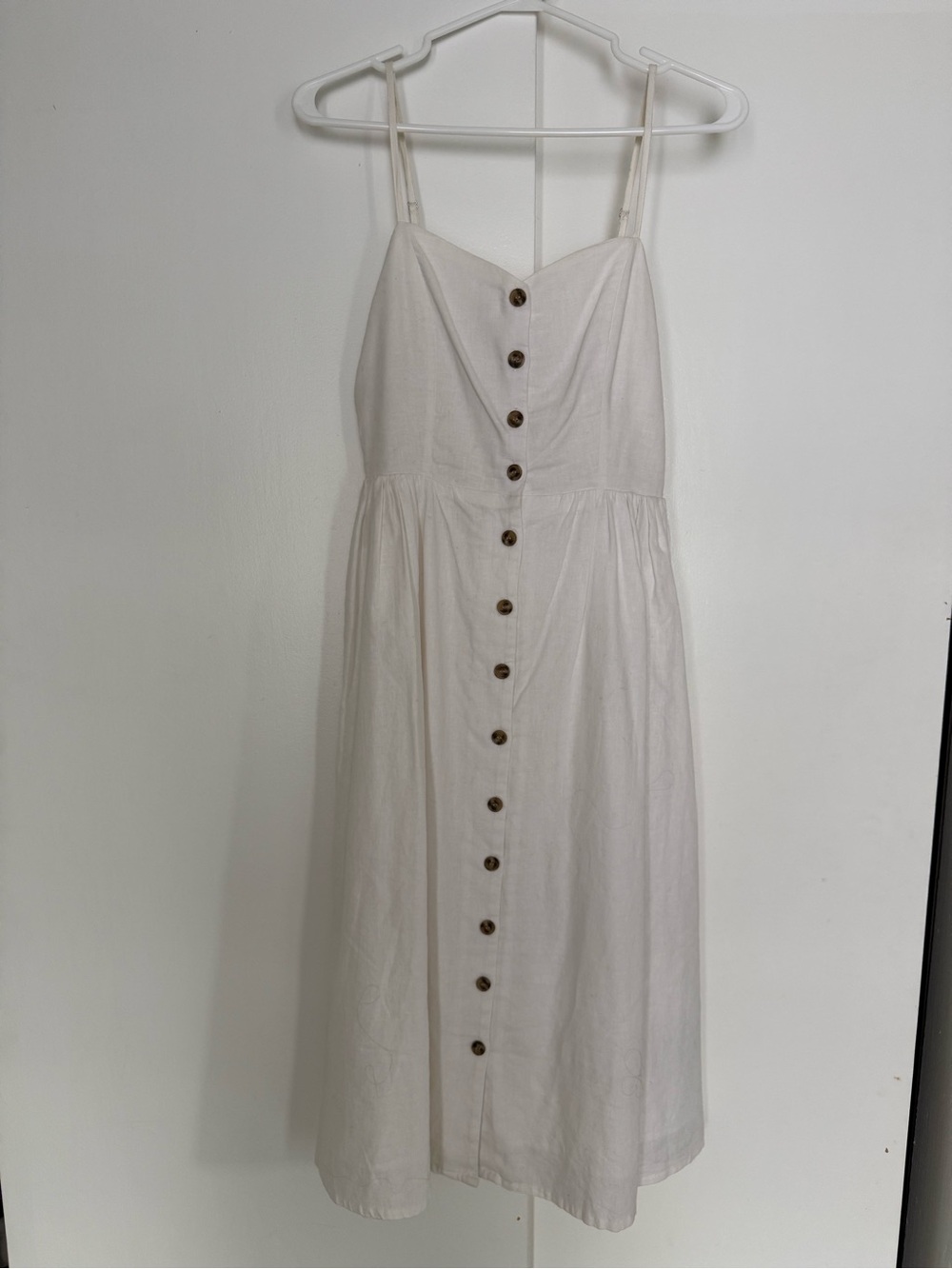 Linen Blend Button Front Sun Dress